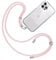 TBOC Cordón Correa Cuerda Universal [Rosa Claro] Colgar Funda Teléfono Móvil en Cuello - Cinta Cadena Colgante con Parche de Plástico - Colgador Lanyard con Enganche Llavero Móviles Accesorios