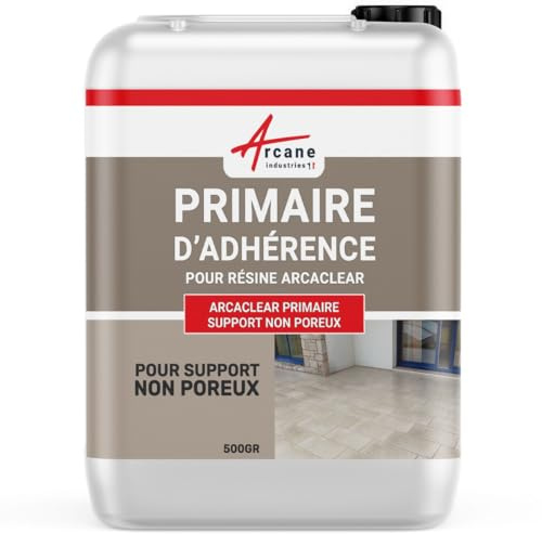 Arcaclear Primer Promotore di Adesione, Supporto Liscio 500 gr | Primer di Adesione per Superfici Lisce, Sgrassa e Attiva Piastrelle, Gres e Vetro, Essiccazione Rapida - Arcane Industries