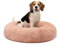 lionto Donutbett für Hunde und Katzen, Flauschiges Hundebett rund für kleine und große Heimtiere, Ø 80 cm, weiches Katzenbett aus kuscheligem Plüsch, Hundekissen mit extra Dicker Füllung, rosa