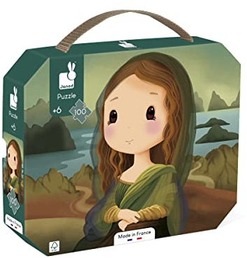 Janod - Puzzle Inspiriert von Léonard de Vinci - 100-teiliges Puzzle - Lernspiel - Geduld und Fingerfertigkeit - FSC-Zertifiziert - Ab 6 Jahre, J02579