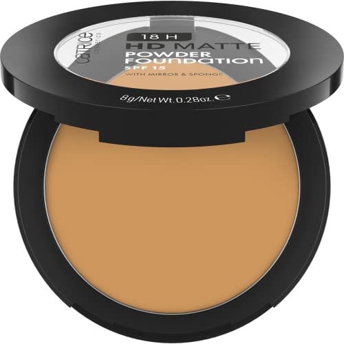 Catrice 18H HD Matte Powder Foundation, Nr. 050N, Nude, langanhaltend, mattierend, matt, für unreine Haut, vegan, ölfrei, UVA- und UVB-Filter + SPF 15, ohne Parfüm, 1er Pack (8g)
