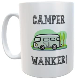 Decalarama Camper Mug Gift - Camper W*nker - Novelty Cute Rude Funny Campervan Holiday Travel Vacation Cup Present