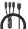 Multi Charger Cable, 3 in 1 Charger Cable [1.2M] Multiple USB Cable Nylon Braided with Micro USB Type C iProduct Cable Connector for iPhone, Android Galaxy, Huawei, Nokia,LG, MP3 SmartWatch (Black)