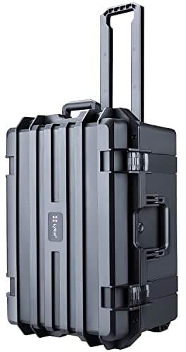 Lykus HC-6030 Large Waterproof Hard Case with Wheels and Customisable Foam, Interior Size 59.7x42.7x27.2 cm, Suitable for Large Electronic Equipment and More