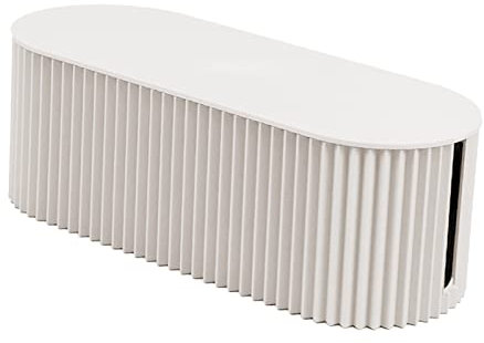 Zerodis Efficient Cable Organization Box, Multipurpose Cable Management Box with Lid Desk Socket Holder Router Storage Case for Household Office (White Small Size)