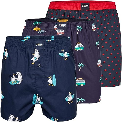 Happy Shorts 3er Pack Webboxer Herren Boxer Motiv Boxershorts Farbwahl