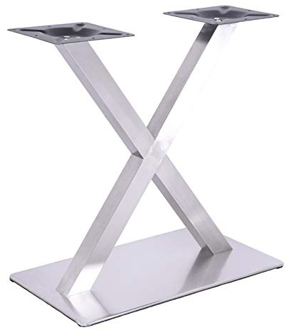 JINPRDAMZ Tischbein, Silber Edelstahl Tischfuß X-Form, 70x400x72cm Tischbeine Metall, Rückenlehnenhalter DIY Esstisch für Gehobenen Lokalen, Clubs, Restaurants, Zuhause, Industrieller Stil