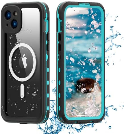 FocRelaxer for iPhone 15 Plus case,IP68 Waterproof Shockproof Dustproof Built-in Screen Protector 360 Degree Full Body Outdoor Underwater Protective Phone Cover for iPhone 15 Ultra 6.7inch,Blue