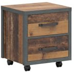 BLACK RED WHITE® Rollcontainer Weston | Büroschrank Bürocontainer in Modern Style | 40 x 46 x 50,5 cm | für Büro, Wohnzimmer und Schlafzimmer | Kiefer