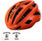 ROCKBROS Fahrradhelm Integrierter Radhelm Cityhelm Rennradhelm für Mountainbikes Rennräder Unisex Erwachsene Damen und Herren L(58-62cm) Orange-glänzend