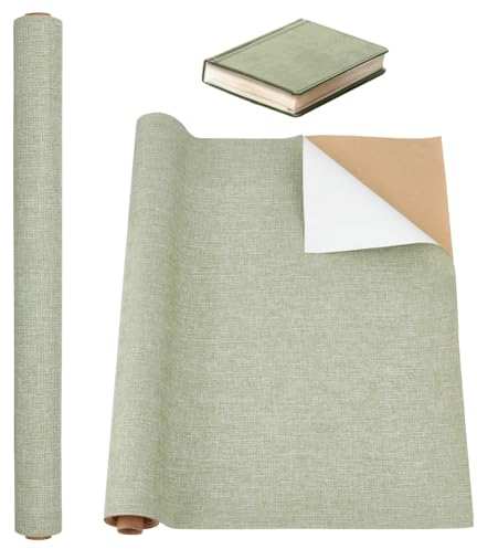 OLYCRAFT 100x43cm Tela para encuadernación de libros Verde mar oscuro Tela autoadhesiva para encuadernación de libros protectora para encuadernación de libros Scrapbooking Album DIY Manualidades