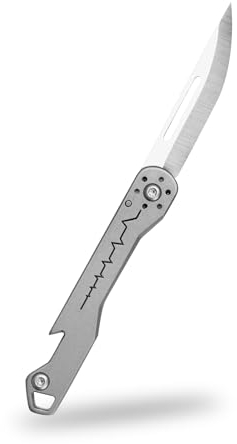 TIKIDESIGN TKK2 Mini Titan Taschenmesser mit Flaschenöffner, Mini EDC Klappmesser, faltbares Utility Knife Allzweckmesser für Männer, EDC Pocket Tool Camping Accessoire für Outdoor