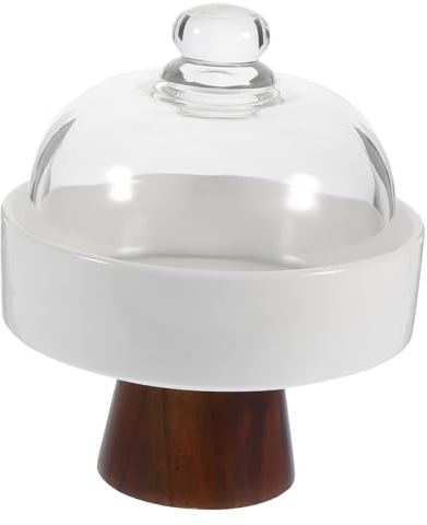 Mikinona Plateau À Gâteaux Plat De Collation sur Pieds Assiette De Fruits Secs Support À Dessert Décoratif Assiette De Service De Fruits Assiette De Bonbons sur Pieds Support en Bois
