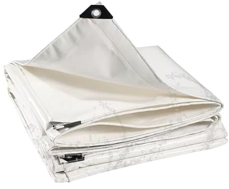 Heavy Duty Waterproof Tarp Cover Sheet 3m x 3m, 4m x 4m PVC Tarpaulin Ground Sheet Foldable Rainproof Tarp for Furniture Camping Awning Canopy Patio Tent,White (Size : 1.5x6m)