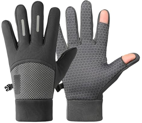 Lässige Handschuhe 2024, modische Winterhandschuhe, Winterhandschuhe, fingerlos, gestrickt, warm, Halbfinger, Wollhandschuhe, Fäustlinge, grau, Einheitsgröße