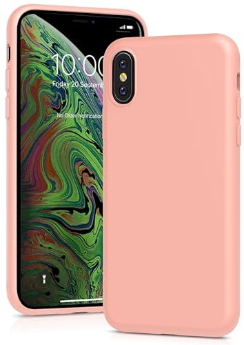 YATWIN für iPhone X Hülle, iPhone XS Hülle, Premium Silikon Handyhülle mit Kameraschutz, Seidig-Weicher Berühren Ultra Dünne Stoßfeste Kratzfeste Schutzhülle, Rose