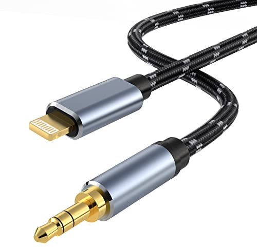 WORLDBOYU Lightning auf 3,5mm Audio Kabel iPhone Kopfhörer Buchse Lightning Aux Kabel kompatibel mit iPhone 14 13 12 11 XS X 8 7 6 iPad iPod für Auto Heim Stereo, Lautsprecher, Kopfhörer 1M