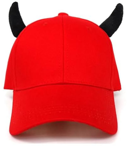 XINCHI Halloween Baseballkappe mit Hörnern Damen Mütze Teufelshorn Hörnern Cap Teufel Kostüm Zubehör Baseball CapTeufel Horn Punk Horn Hut Unisex Snapback-Kappe Outdoor Devil Baseball Cap Party