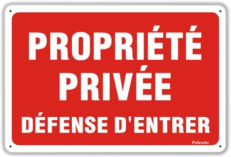 Felexdo Panneau Propriété Privée Défense d'Entrer,30x20cm Aluminium Réfléchissant Panneau Signalétique Résistant Intempéries aux UV