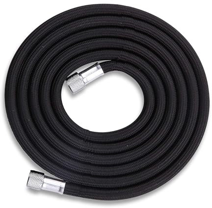 JUNIERS Airbrush Schlauch AG-24 – 3 Meter Druckluftschlauch Schwarz – Airbrushschlauch Kompressor & Airbrushpistolen – Beidseitig 1/8 Zoll (8 mm) Innengewinde – Hochwertiger Nylon-Schlauch