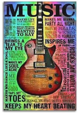 YCGYMX Festival-Poster, lustig, Vintage-Gitarre, dekoratives Gemälde, Leinwand, Wandposter und Kunstdruck, moderne Familienschlafzimmer-Dekoration, Poster, 20 x 30 cm