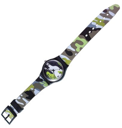 LIFKOME Durable Kinderuhr Mit Camouflage-Design Praktische wasserdichte Armbanduhr Für Jungen Und Mädchen Für Zeitlernphase Farbenfroh Und Stylisch