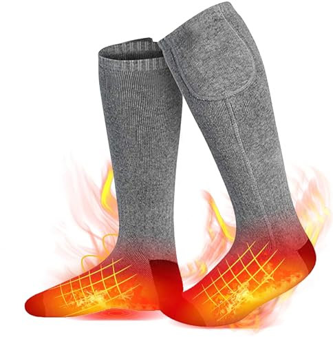 Calcetines Calefactables, Calcetines Calefactables para Hombre, Calcetines Calefactables Necesitan Batería Recargable (no incluida) Funcionan con 3 Niveles de Calentamiento Calentador de Pies