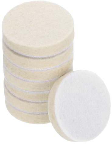 sourcing map 2-Inch Wool Felt Polishing Pad, Buffing Wheels Polish Pad, Flocking Hook & Loop Back for Random Orbital Sander 8Pcs