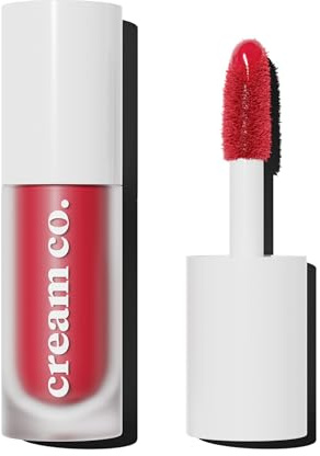 cream co. Glow Tint für Lippen, Wangen und Augen, feuchtigkeitsspendend mit 5 Hyaluronsäuretypen, Peptiden und Ceramiden, langanhaltend, 5 ml G | Dunkelrot - 5 ML