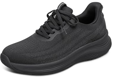 Orthofeet Damen Orthopädischer Nira Hands-Free Slip-in Sneaker - Komplett Schwarz, Größe 37 Weit