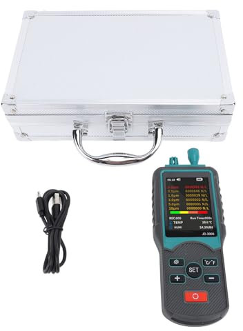 Staubpartikelzähler, Tragbarer Aerosol-Staubmonitor, Luftqualitätserkennung für Reinräume, 0,3, 0,5, 1,0, 3,0, 5,0, 10 μm, PM2,5, PM10