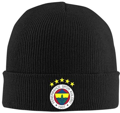 ORURYRTW Hüte sind warm und stilvoll Mütze mit gerippten Strickbündchen mit 5-Sterne-Logo für Damen und Herren Winter Totenkopf Strickmütze