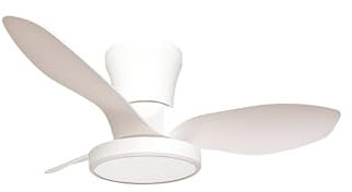 Genérico VENTILADOR DE TECHO 80cm, LUZ LED REGULABLE, BLANCO 36W MOTOR DC, CON MANDO A DISTANCIA Y APP FLEXOSLED.