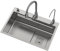 Fregadero De Cocina Fregadero De La Isla con Grifo Fregadero De Un Seno De Acero Inoxidable Fregadero De Doble Paso con Accesorios (Color : Gray, Size : 75 * 45 * 20cm)