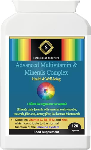 Advanced Multivitamin & Minerals Complex, 120 Capsules, All-in-One Daily Supplement, Nutritional Supplement