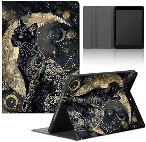 Tablet Hülle für Apple iPad Air 13 M2 2024,Cartoon Anime Cat Oil Painting Katze Aesthetic Niedlich Muster mit Weiche PU Leder Flip Silicone TPU Cover Stoßfest Verstellbar Ständer Tablet Case,Muster