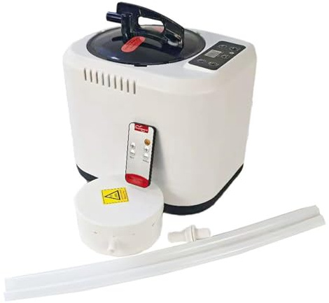 Fonowx Sauna, Tragbares Gerät, 4 Liter Topf mit Edelstahl Innenraum Und Einstellbarer Temperatur, Geeignet für Den Innenbereich Und Entspannun, Weiß