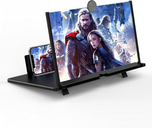 Severnier Handy bildschirmlupe 20 Zoll, Bildschirmlupe für Smartphones 3D HD, Faltbarer HD Handy Lupe für das ansehen von Film e Videos für Allen Smartphones (Schwarz)