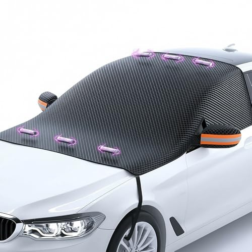 ASBHFC Magnetische Auto Scheibenabdeckung Winter für VW Golf(Mk4 Mk5 Mk6 Mk7 Mk8 1997-2025 2026), Windschutzscheibe Frostschutz & Schneeschutz, Frontscheibenabdeckung mit Spiegelschutz