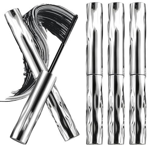 3 Pcs Black Tubing Mascara, Long Lasting 4D Silk Waterproof Tubing Mascara, No Flaking No Clumping