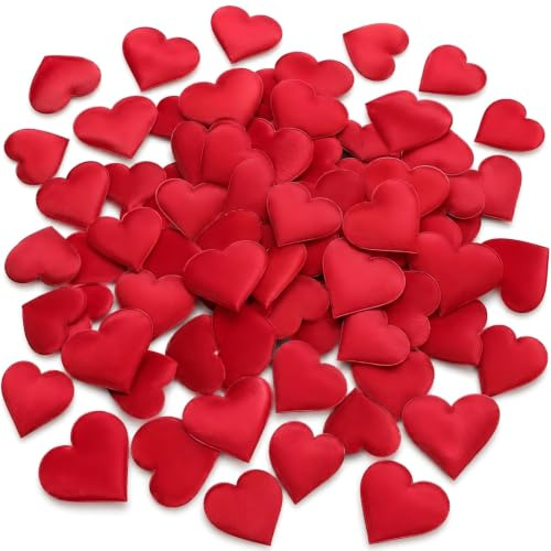 100 Herz Konfetti Rot 3,5cm aus Schwamm, 3D Herzen Deko für Hochzeit, Valentinstag & Muttertag Deko, Tischstreudeko für Party