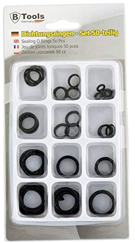 50 tlg. O-Ring Dichtringe | Gummidichtung Sortiment | Silikon Öl Benzin Dichtungsringe Set