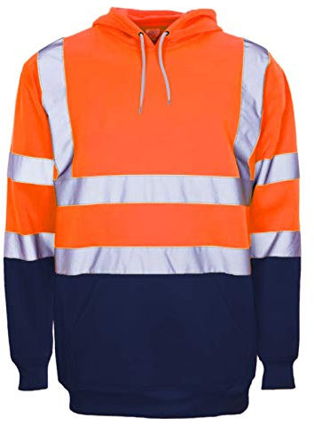 Janisramone® Herren Fleece Pullover Warnschutzjacke Warnjacke Winter Langarm reflektor jacke herren Baustellen Hi Vis Hoodie Sweatshirt