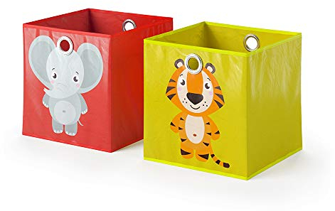 Vicco Faltbox 30x30, Rot/Gelb, 30 x 30 cm 2er Set