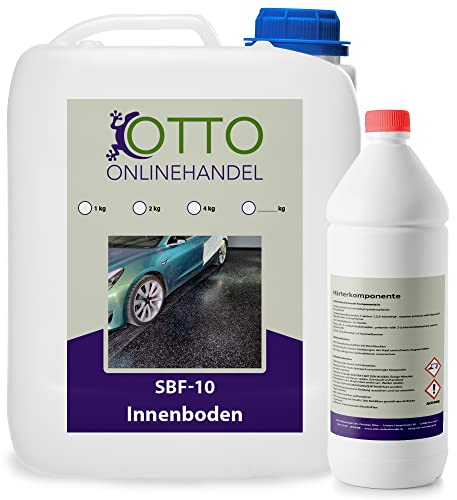 2k Epoxidharz Bodenbeschichtung Innen + Außen (10m²) Epoxy Garage KFZ Werkstatt Beton Estrich Bodenfarbe (RAL7001 Silbergrau)