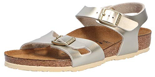 BIRKENSTOCK Rio Kids Electric Metallic Gold, Birko Flor Sandal, 26 EU