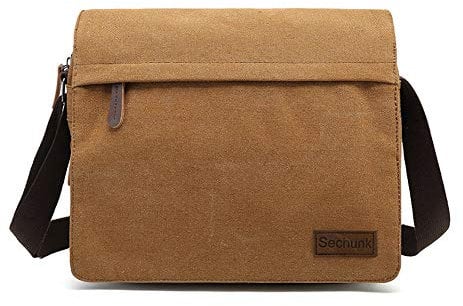 Sechunk Kleine Umhängetasche aus Segeltuch im Vintage-Stil (g_Gelb, Groß)