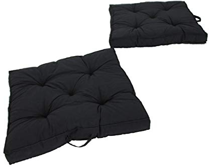 Chicreat Kastenkissen Loungekissen, 2er-Set 80 x 80 cm Dunkelgrau