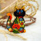 Katze Christbaumschmuck aus Holz Beidseitig Handbemalt 8.5 х 7 х 0.5 cm Ukrainische Petrykiwka Malerei Kunsthandwerk Katzenliebhaber Geschenk Tiere Anhänger Weihnachtsschmuck (Bunt)…