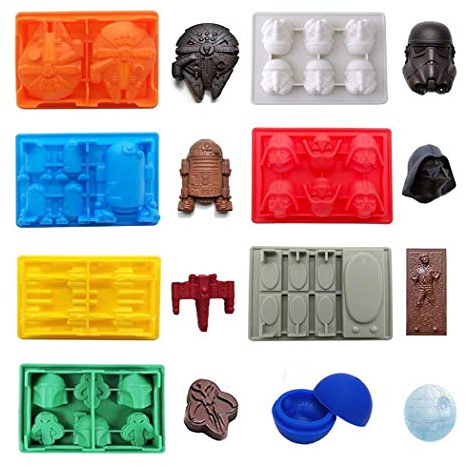 FantasyBear Star War Shaped Mold,Flexible Silicone Ice Cube Tray for Star Wars Lovers Water Frozen Mold Chocolate Molds Soap Molds Baking Molds Jello Molds (8pcs Set)